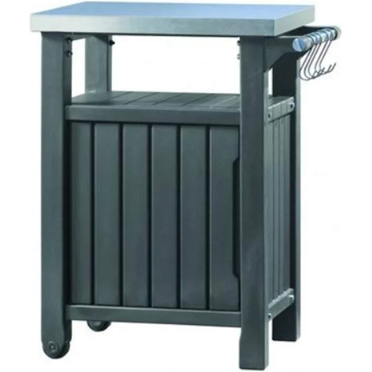 Keter Grill Beistelltisch 1-türig, Kunststoff, graphit, 54x70x90 cm, Modell 6130 – Bild 3