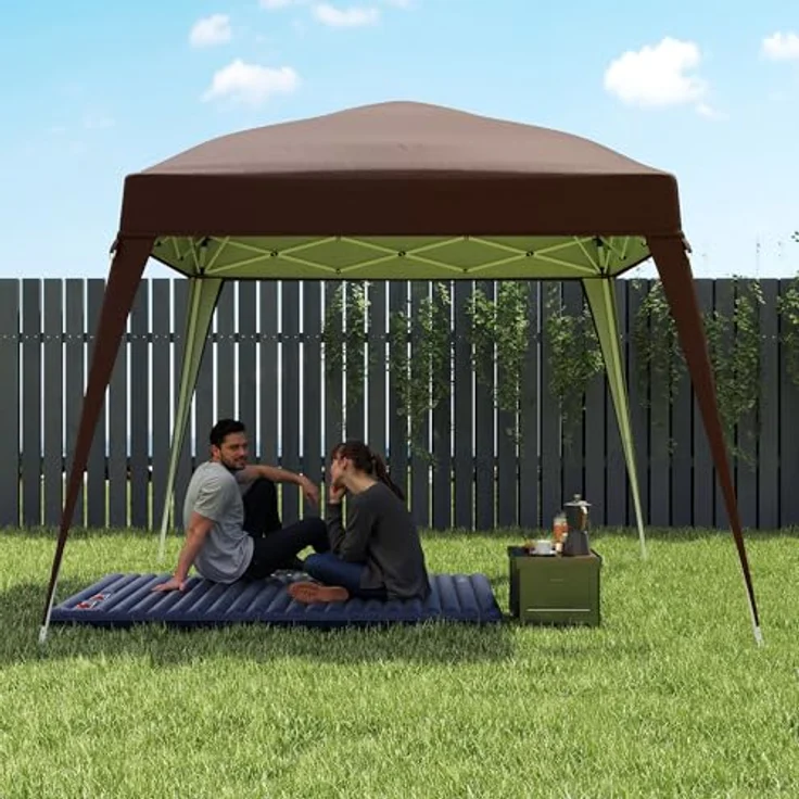 Outsunny Pavillon-Ersatzdach, wasserabweisend, stabil, winterfest, sturmfest, 300 x 300 cm, UPF50+, Farbe Kaffee – Bild 6