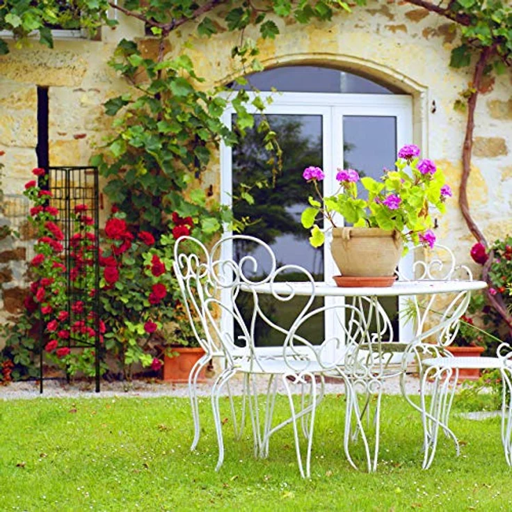 Relaxdays Rankgitter Metall, 3er Set, zum Stecken, Rankhilfe für Kletterpflanzen, 122 x 30,5 cm, Spalier Garten, schwarz – Bild 5