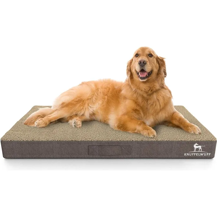 Knuffelwuff Hundematte Ellenie, Orthopädisch mit herausnehmbarem Bezug, 10cm Liegefläche, grau