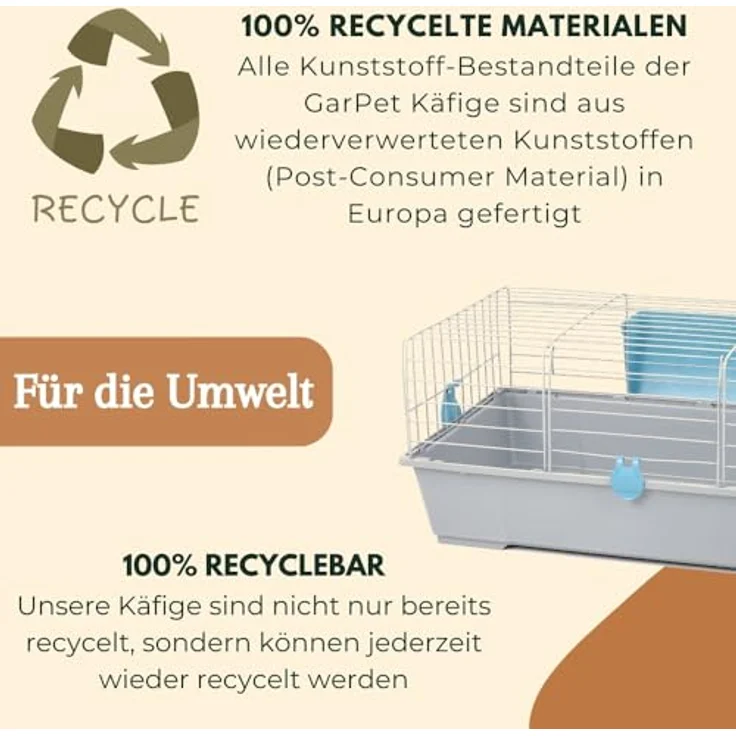 GarPet Kaninchenkäfig innen Indoor Hasenkäfig Meerschweinchen Käfig Hasenstall Kaninchenstall Nagerkäfig – Bild 5