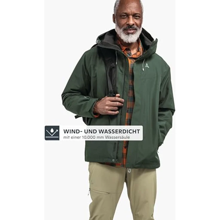 Schöffel Doppeljacke Hiking 3in1 Jacket Style Okere MNS, Wassersäule 10.000 mm, atmungsaktiv, schwarz – Bild 4