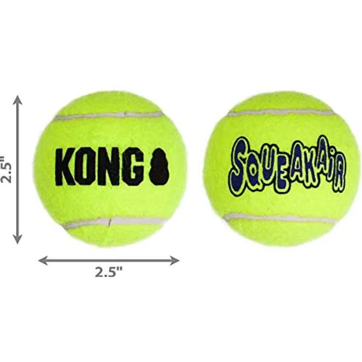KONG – Squeakair Balls – Premium-Hundespielzeug, Quietschende Tennisbälle, Zahnschonend – Für Mittelgroße Hunde (6er–Pack) – Bild 3