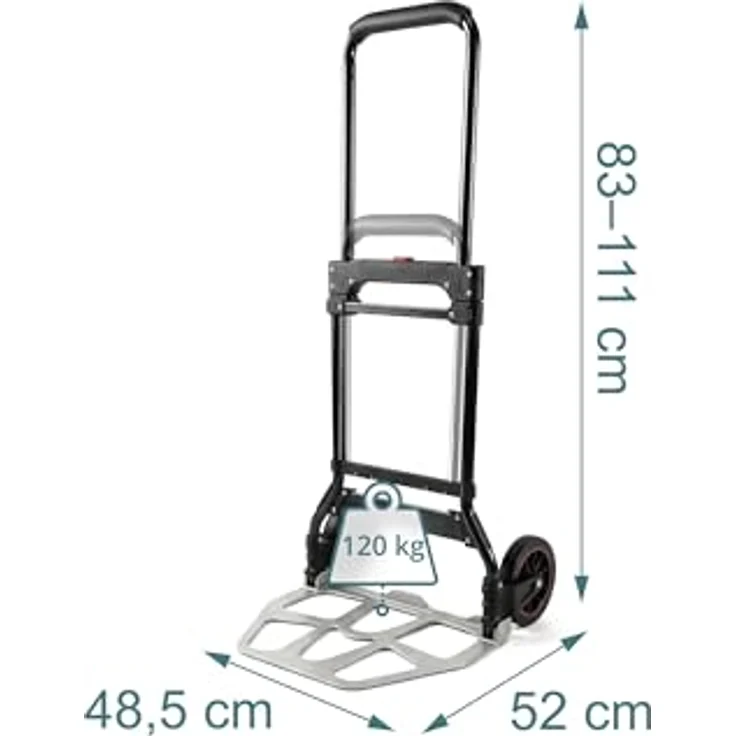 relaxdays Klappbare Sackkarre bis 120 kg, mit Teleskopgriff und Antirutschfläche, schwarz – Bild 4