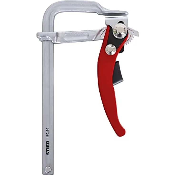 STIER Ganzstahl Hebelzwinge FHZ 160/80, mit bis zu 1570 Nm Spannkraft, einfaches Festspannen mit Hebelfunktion, aus robustem Stahl gebogen, Zwinge, Hebelzwinge - Preisvergleich