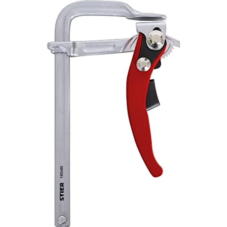 STIER Ganzstahl Hebelzwinge FHZ 160/80, mit bis zu 1570 Nm Spannkraft, einfaches Festspannen mit Hebelfunktion, aus robustem Stahl gebogen, Zwinge, Hebelzwinge - Preisvergleich – Bild 1
