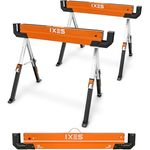IXES Arbeitsbock höhenverstellbar | Profi Sägebock | 2 Arbeitsböcke | max. 1200 kg Traglast | Arbeitshöhe 618-820 mm | Metall Klappbock | Anti-Rutsch-Beschichtung | Metallbock, Unterstellbock - Preisvergleich