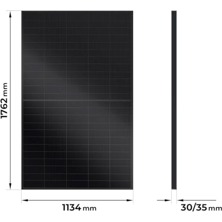 SUNNIVA® FULL BLACK Bifazial Glas/Glas Solarpanel 598 Watt - PV Panel mit PMax 1 x 460W, IP68, ideal für Balkonkraftwerk – Bild 3