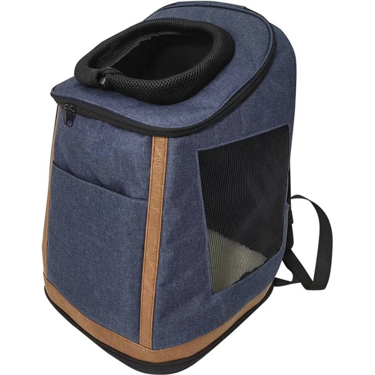 Nobby Tiertransporttasche Rucksack "WIDOK", strapazierfähige Mikrofasern, head-out-design, gepolsterte Träger, schwarz – Bild 1