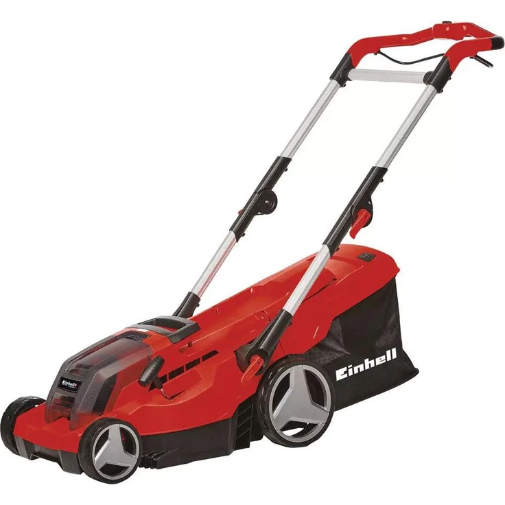 Einhell GE-CM 36/37 Li, Akku-Rasenmäher mit 36 Volt, 2x4,0 Ah Akkus, inkl. Ladegerät, rot/schwarz