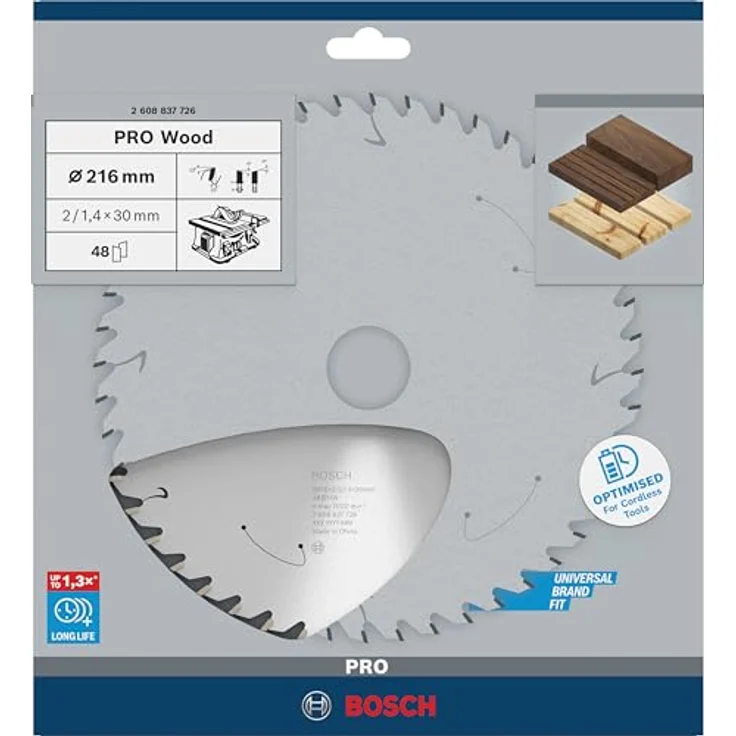 Bosch Professional Kreissägeblatt Standard for Wood (Holz, 216 x 30 x 1,7 mm, 48 Zähne, Zubehör Akku Kreissäge) – Bild 2