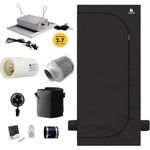 Green Spirit Foliengewächshaus Growbox Komplett Set Classic S 75.2 - LED-Beleuchtung, für 1 Pflanze, 60x60x160 cm, 75W - grün