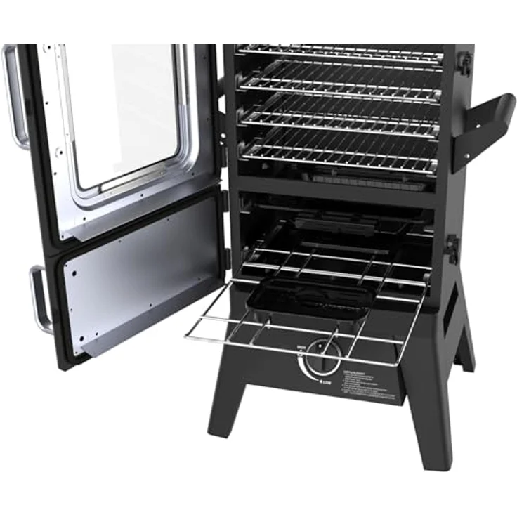 EL Fuego Gasgrill/Smoker Portland W2, Multifunktionales Grillgerät mit Glasfenster, 3,5 kW, Schwarz, 50 cm x 107 cm x 48 cm – Bild 6
