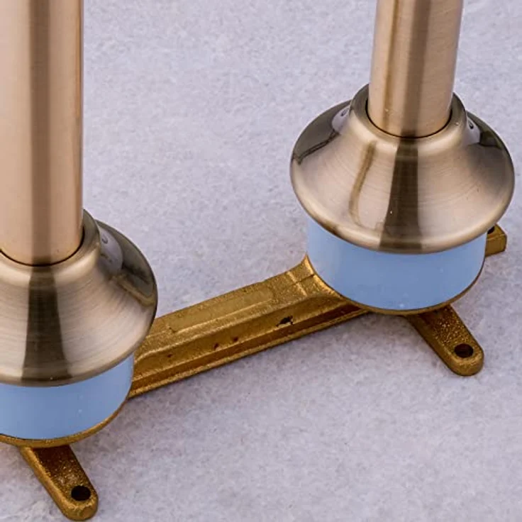 PaulGurkes Standarmatur PGRSTAND-B, nostalgischer Zweigriffmischer aus massivem Messing, Farboberfläche Messing/Bronze – Bild 6
