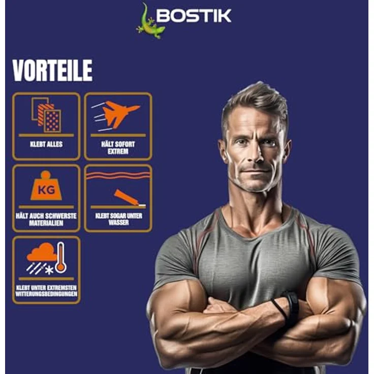 BOSTIK MAMUT GLUE Weiß, Hybrid-Universalkleber mit hoher Anfangshaftung für alle Materialien, für Innen- und Außenanwendungen sowie unter Wasser, 38g Tube – Bild 4
