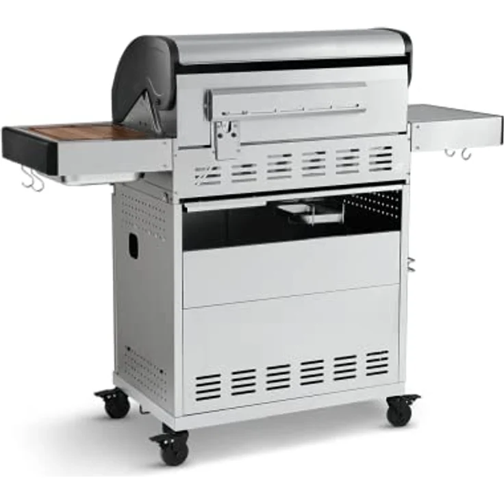 BURNHARD 6-Brenner Gasgrill Fat FRED Deluxe 2023 inkl. Backburner, 900°C Infrarot-Keramikbrennern, Seitenkochfeld, Gusseisen-Grillrost, Grillabdeckung, Edelstahl Grillwagen + klappbare Seitentische – Bild 5