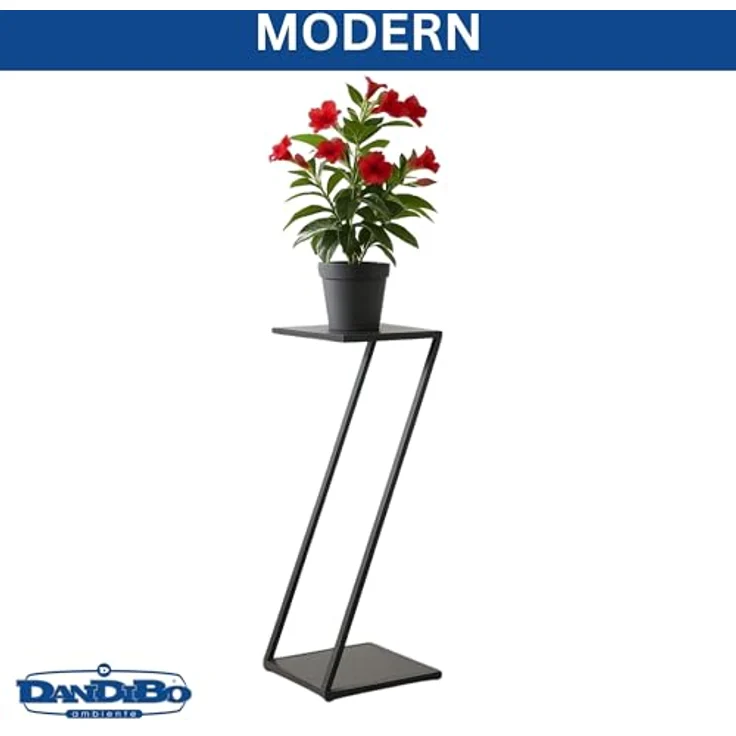 DanDiBo Blumenständer Metall Z-Form, 80 cm, schwarz, stabil und platzsparend, höhenverstellbare Gummifüße – Bild 9