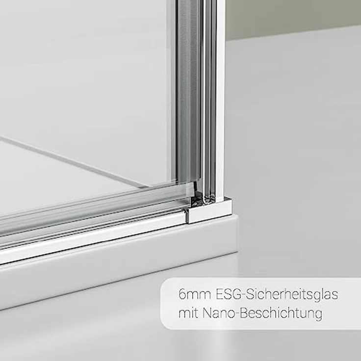 Bernstein Eckdusche EX416S, Nano ESG-Sicherheitsglas, 90x90x195 cm, Chromprofil – Bild 5