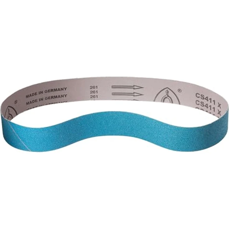 Klingspor CS411X Schleifband, Zirkonkorund, 25 x 762 mm, Körnung P60, 10 Stück, hochreißfeste Gewebeunterlage für Edelstahl und Hartholz – Bild 2