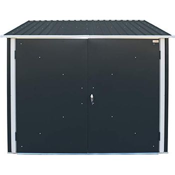 Duramax Fahrradschuppen Für 4 Räder - Metall Garage Mit Verstellbaren Schienen & Doppeltüren