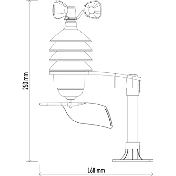 EMOS E06016 Drahtloser Windsensor für Wetterstation E6016, misst Windrichtung und -geschwindigkeit, Weiß – Bild 2