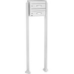 Burg Wächter Briefkastenanlage Doppelbriefkasten 2 Parteien weiß freistehend