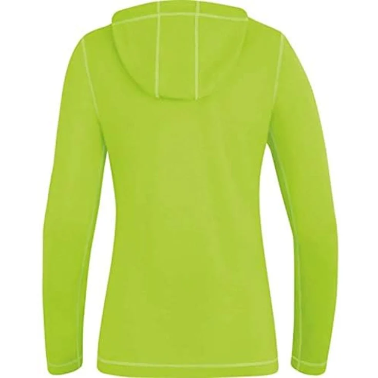 JAKO Kapuzenjacke Run 2.0 Damen, Polyester-Stretch-Jersey, mit Reißverschluss-Seitentaschen, Neongrün, Größe 44 – Bild 2