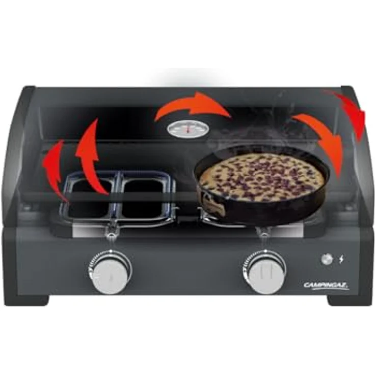 Campingaz Plancha Sigma 2 Cook, Gasgrill mit 2 Blue Flame Brennern und Thermometer, 65 cm x 56 cm x 31 cm – Bild 5
