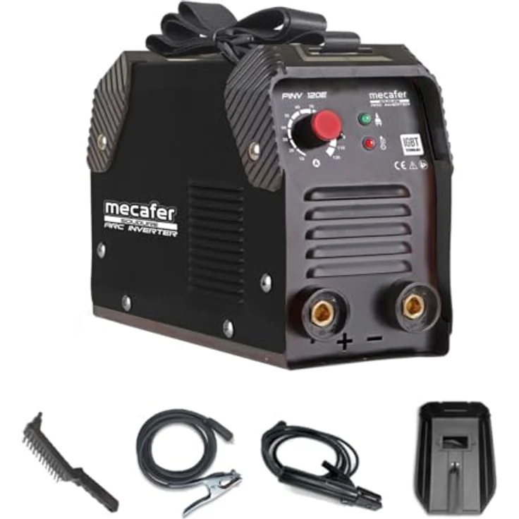 Mecafer Inverter Schweißgerät MMA PIN V120E 461121, Schweißintensität 10-120 A, inkl. Zubehör und Schutzklasse IP21S – Bild 1