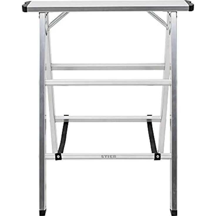 STIER Aluminiumbock 150kg, 75 cm breit, 80 cm hoch, klappbar, verzinkte Scharniere, inklusive Nylongurte zur Absicherung – Bild 5