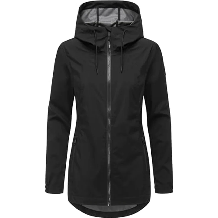 Ragwear Zuzka Sport, Damen Jacke, Wasserdicht 11.000 mm, Atmungsaktiv 3.000 g/m²/24h, taillierter Schnitt, Schwarz, M – Bild 1