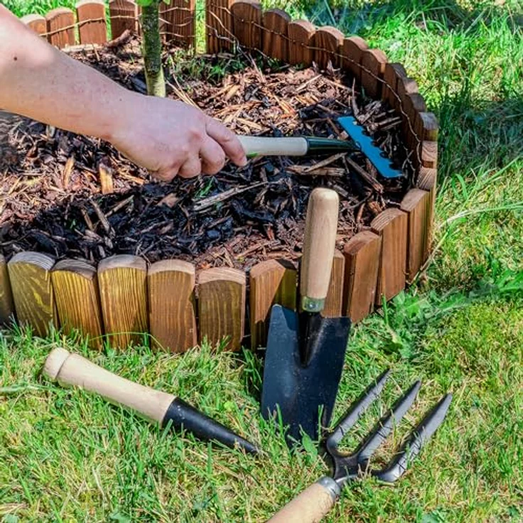 Garronda Unkrauthacke GD-0007, 2-in-1 Handhacke mit Harke und Rechen, schwarz, rechteckig, 39 cm Länge – Bild 5