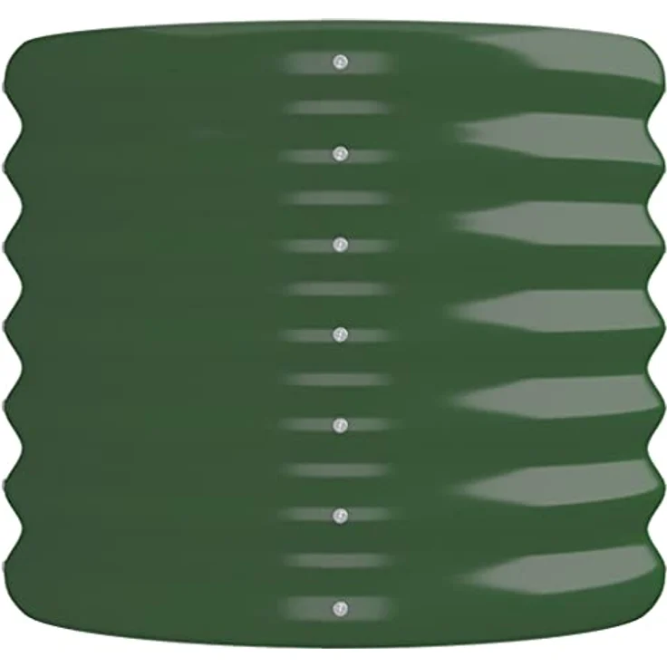 vidaXL Hochbeet, Wetterfestes Hochbeet für Garten Balkon Terrasse, Kräuterhochbeet zum Selber Bauen, Pflanzkasten aus Metall, Pulverbeschichteter Stahl Grün – Bild 4