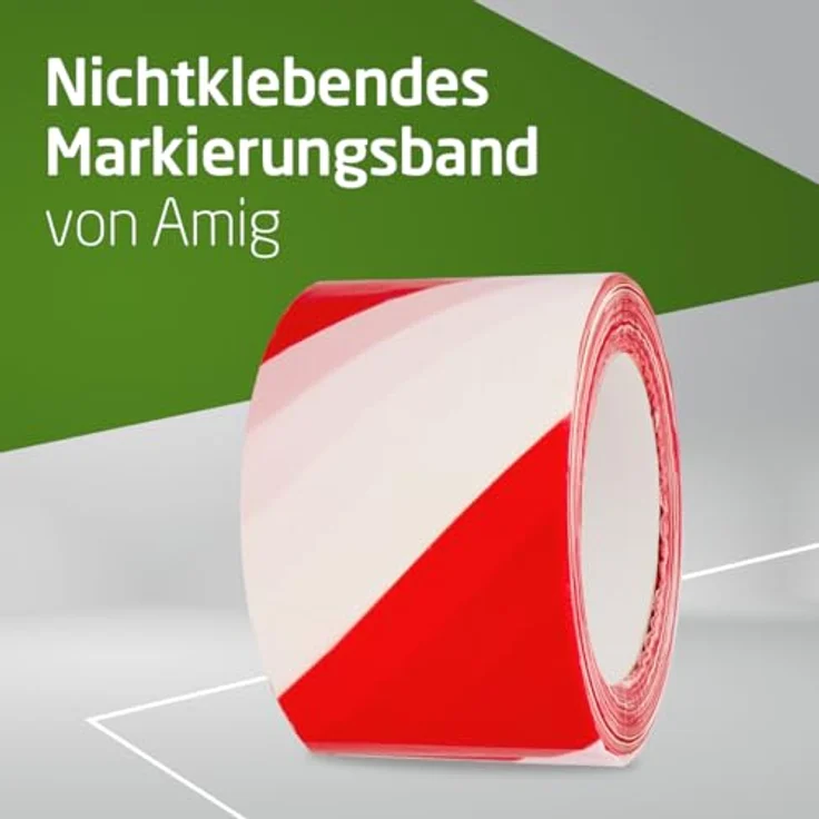 Amig Absperrband Rot-Weiß, LDPE, 200 m x 70 mm, nicht selbstklebend, wasserfest, flexibles Warnband zur Gefahrenkennzeichnung – Bild 2