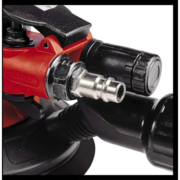 Einhell Druckluft-Exzenterschleifer TC-PE 150 (max. 6,3 bar, 10500 min.-1, 150 mm Schleiftellerdurchmesser, stufenloser Regulierungshebel, inkl. 6 Schleifpapieren, Stecknippel, Spannschlüssel) – Bild 6