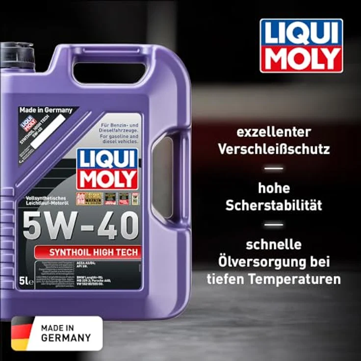 LIQUI MOLY 1307 Motoröl Synthoil High Tech 5W-40 Motorenöl Öl Vollsynthetisch 5L – Bild 2