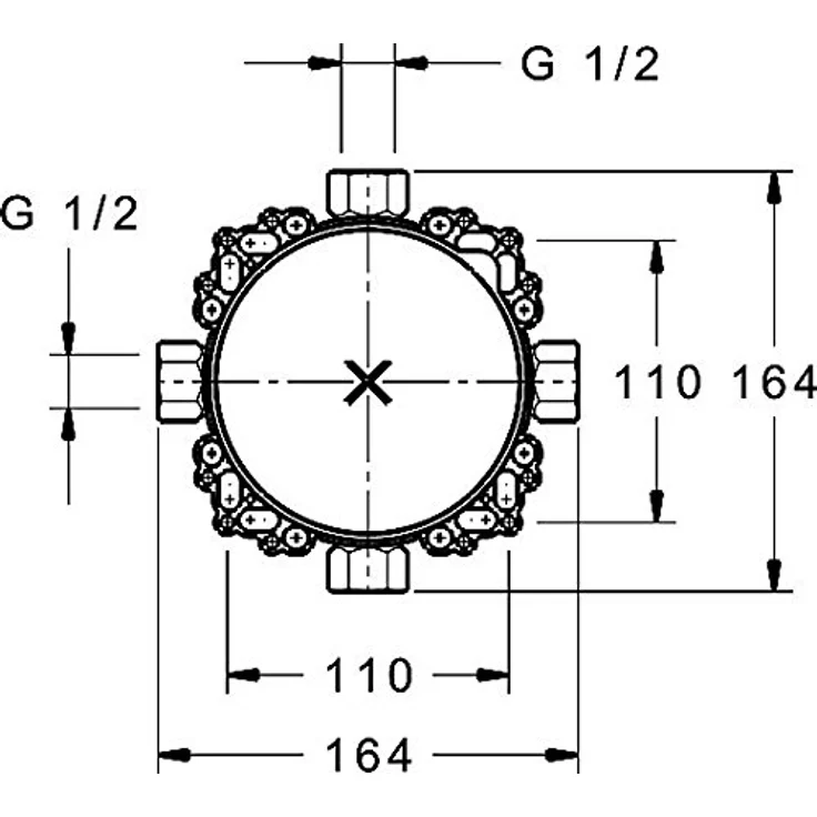 Hansa BlueBox Unterputz-Rohbauset Bade- und Brausearmatur 8000 G1/2 DN15, Duschinstallation – Bild 3