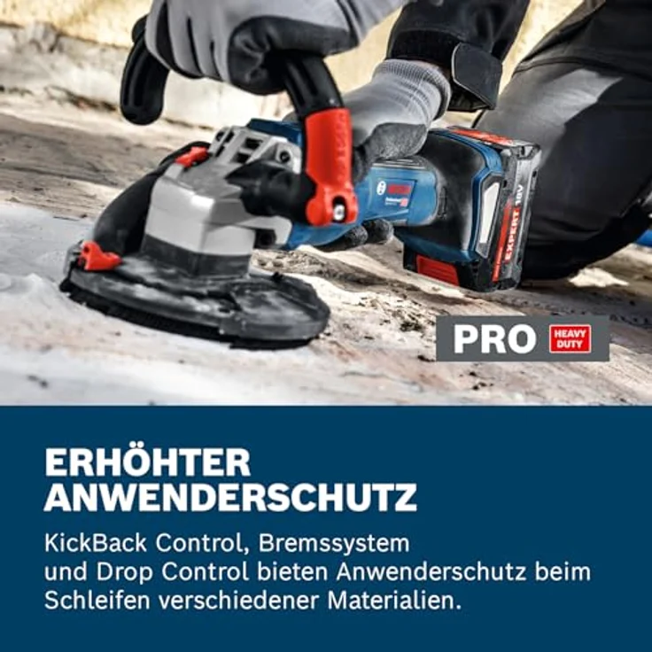 Bosch Professional Akku-Betonschleifer GBR 18V-15 S, bürstenlos, mit Zubehör und L-BOXX, für Beton und Stein – Bild 6