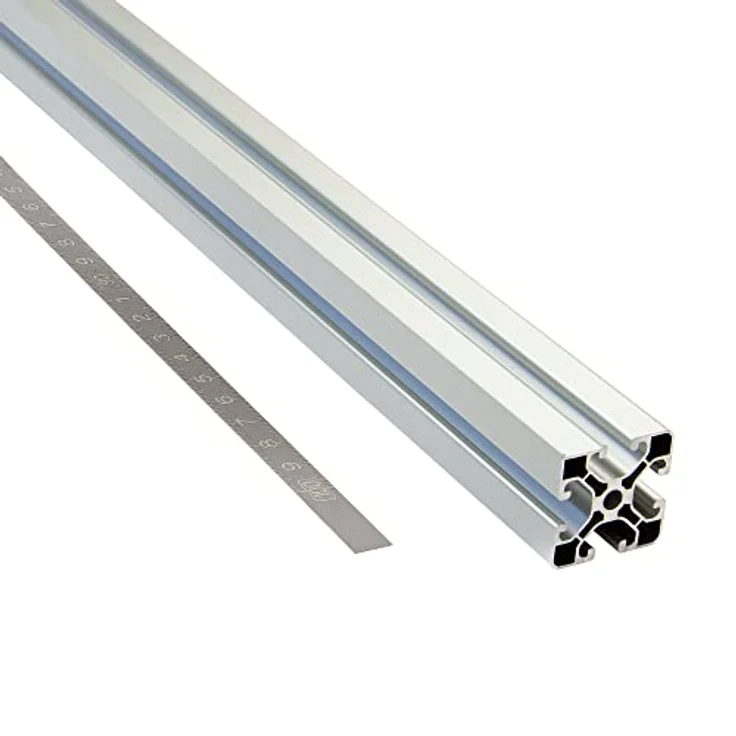 SCHMIDT systemprofile Längenanschlag B 2m Aluminium-Profil Säge-Anschlag 1m-1m Mitte Maßband 2x Ablängklappe – Bild 3