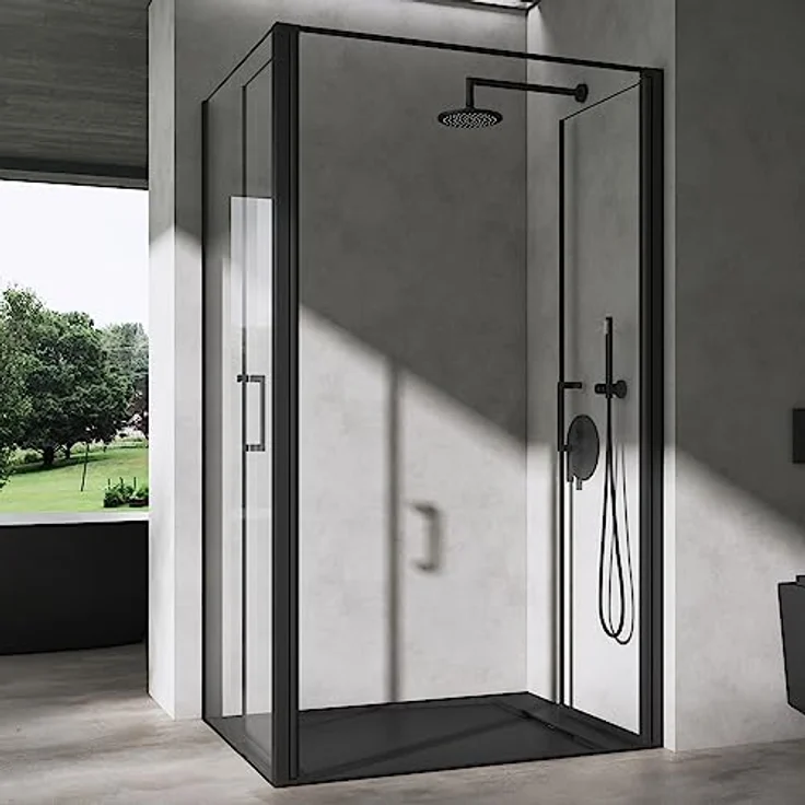 doporro Eckdusche Duschkabine Rav66 Rechts-oder Linkseinstieg Sicherheitsglas, BxT: 90x75 cm, Einscheibensicherheitsglas, Klarglas – Bild 3