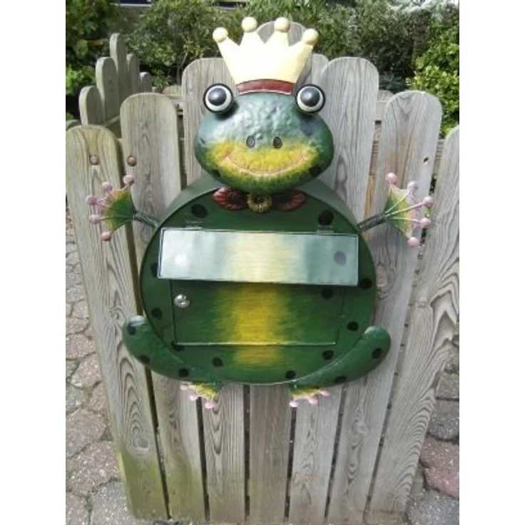 Briefkasten Frosch Kermit handbemalt Briekasten Froschkönig Metall Postkasten grün – Bild 5