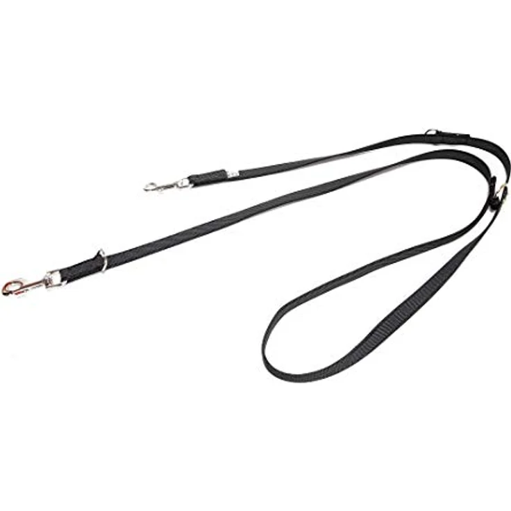Julius-K9 Double leash 20 mm 2.2 m 50 kg dog adjustable (Hund), Halsband + Leine, robustes Set für große Hunde in Schwarz – Bild 2