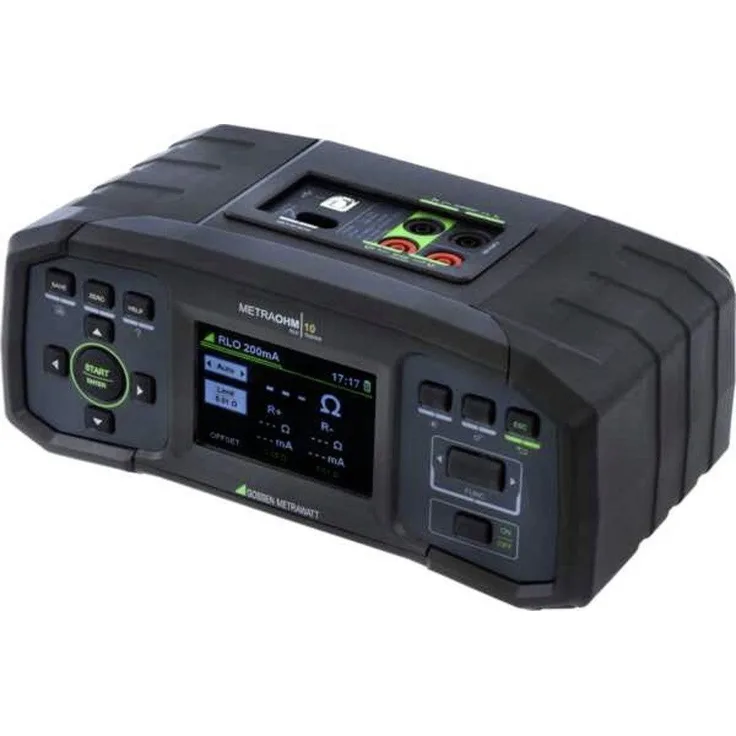 Gossen Metrawatt METRAOHM 10 Niederohmmessgerät, CAT II 600 V LCD, Kelvin Clips, blau