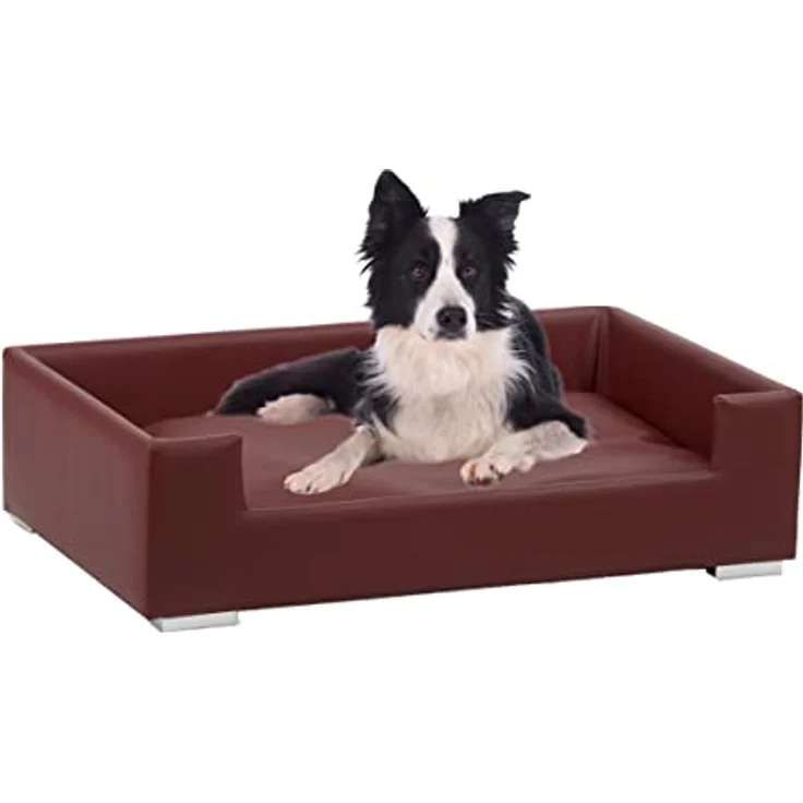 Rohrschneider® Hundesofa Candy | Hundebett Couch für ultimativen Komfort | Hunde Kissen mit Rand ideal als Hunde Reisebett | Hundkorb und Hundebett kleine Hunde (Bordeaux) – Bild 2