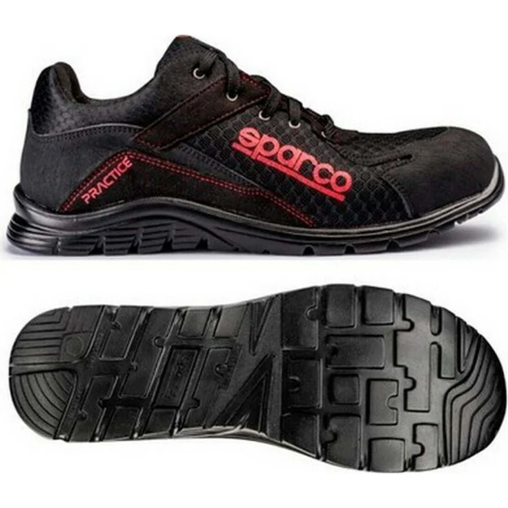 Sparco Sicherheitsschuhe Practice 07517, S1P Halbschuhe aus atmungsaktivem 3D-Netzgewebe, Schwarz, Größe 42 – Bild 1