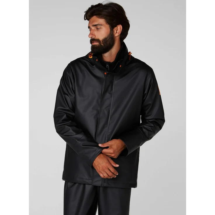 Helly Hansen Regenjacke GALE RAIN JACKET 70282, Arbeitsjacke mit verlängertem Rücken und Neoprenemanchetten, blau