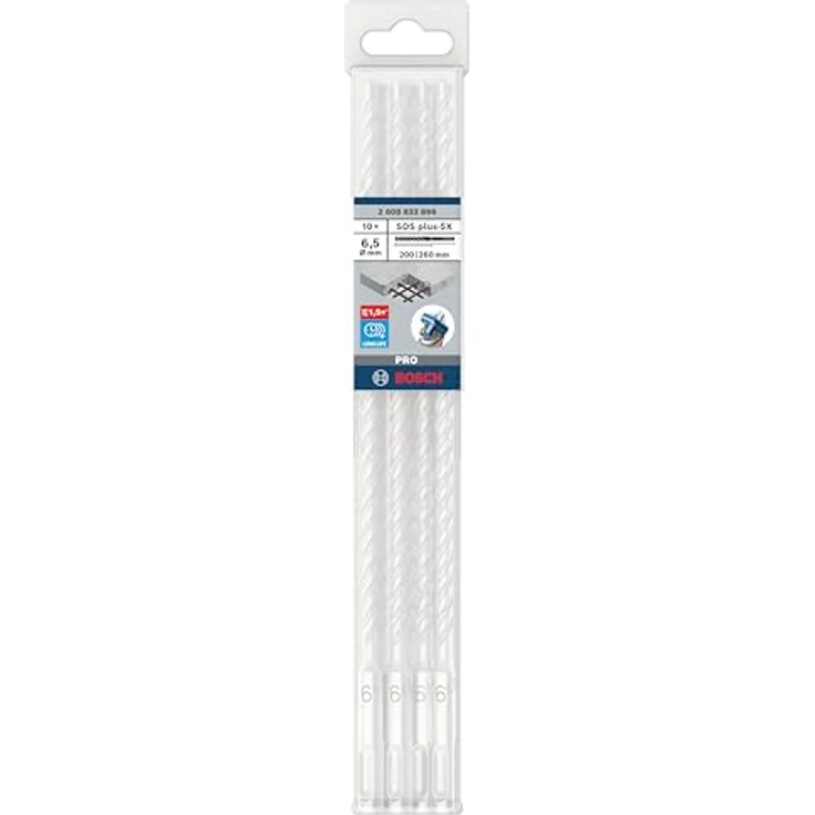 Bosch 10x PRO SDS plus-5X Hammerbohrer, Ø 6,50 mm, für Stahlbeton und Beton, 10-tlg. Set, Professional Zubehör Bohrhammer – Bild 2