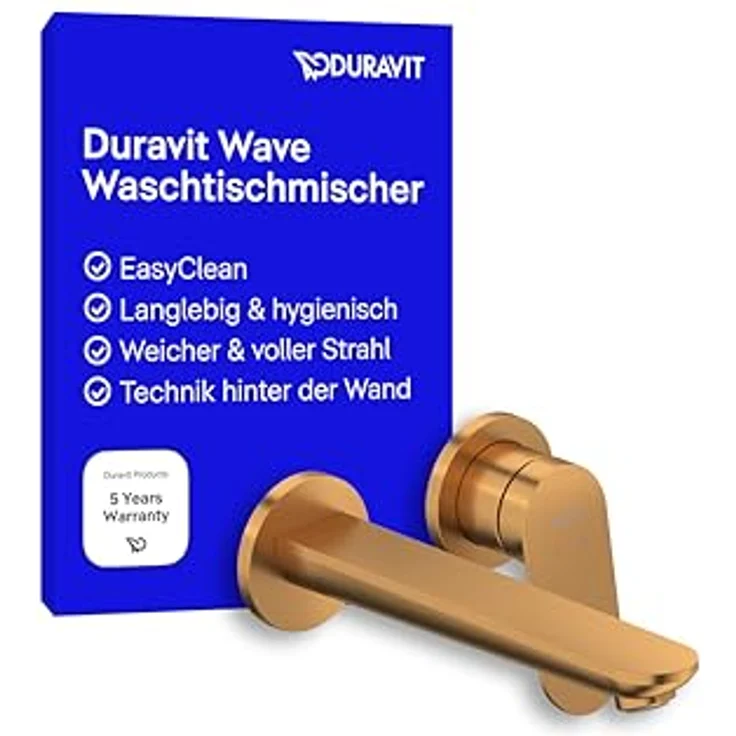 Duravit Wave Einhebel-Waschtischmischer, 202 mm Ausladung, Keramikkartusche, ohne Ablaufgarnitur, WA10700040 – Bild 1