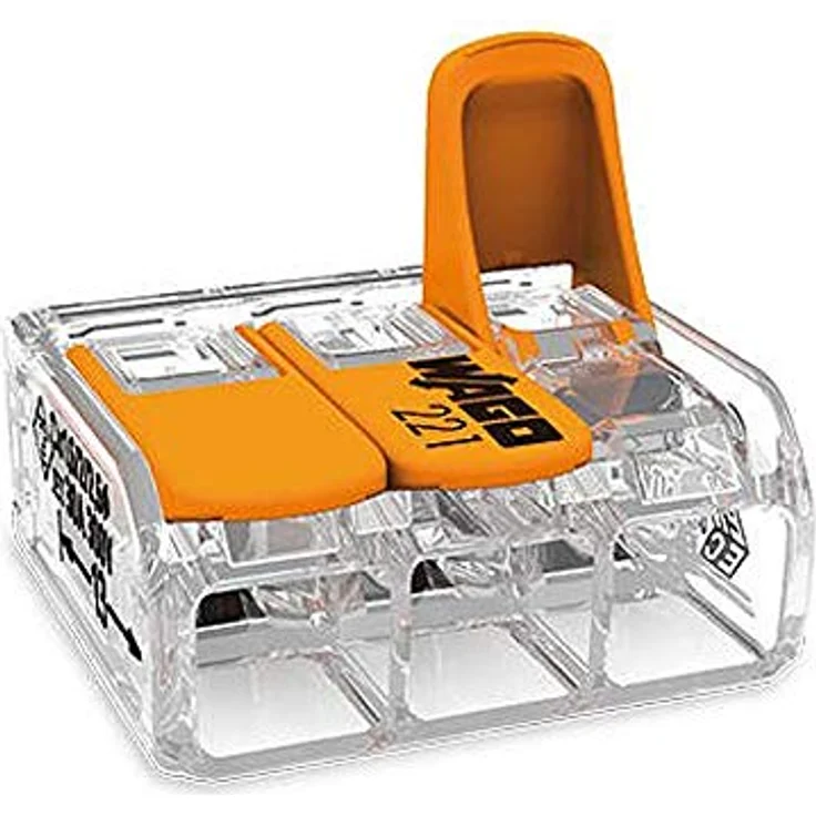 WAGO 221-613 Verbindungsklemme, flexibel für Leiterquerschnitte 0,5-4mm² starr bis 6mm², transparent, 30 Stück – Bild 2