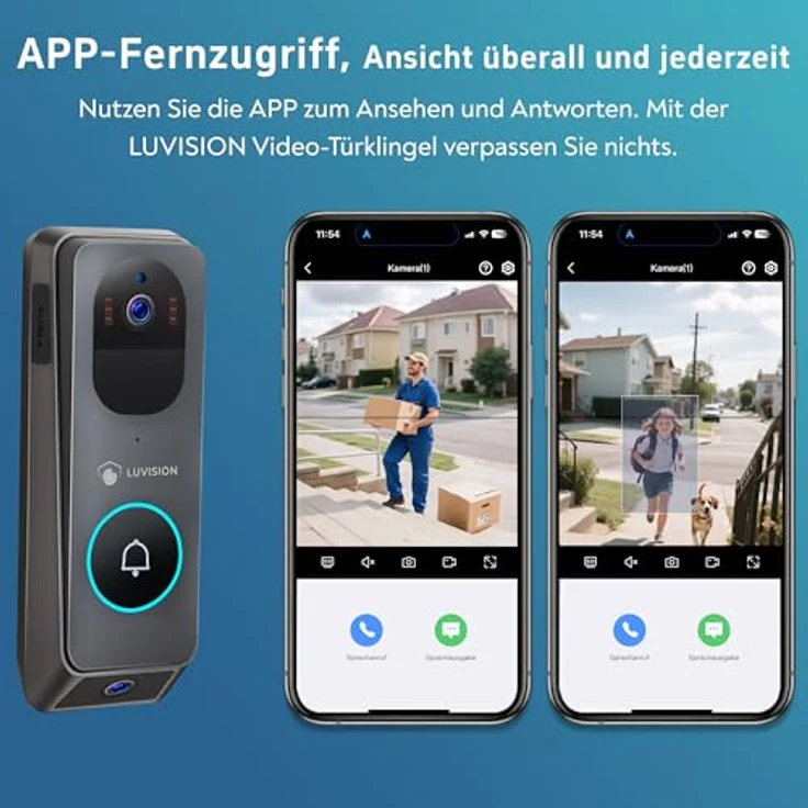 LUVISION Smart Home Türklingel Y03-W2, WLAN Funk Video Türklingel mit 3MP Dual Kamera, 2-Wege Audio, Bewegungserkennung und Nachtsicht – Bild 8